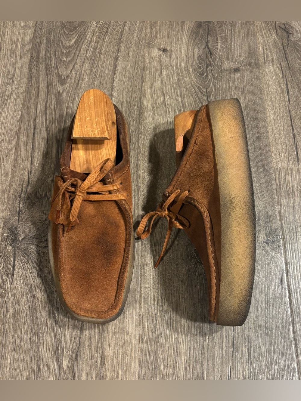 Clarks Originals Wallabee Cup Mule Loafer Moc in Tan Suede Men’s size 9.5
